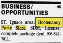 Zodiac Party Store (Hootenanny Party Store) - Apr 1979 For Sale (newer photo)